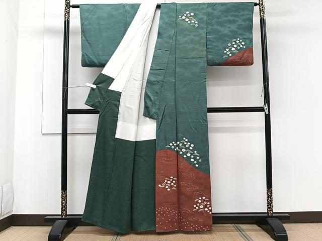 平和屋着物■訪問着 絞り 流水枝花文 暈し染め 金彩 正絹 逸品 CABF8400xi