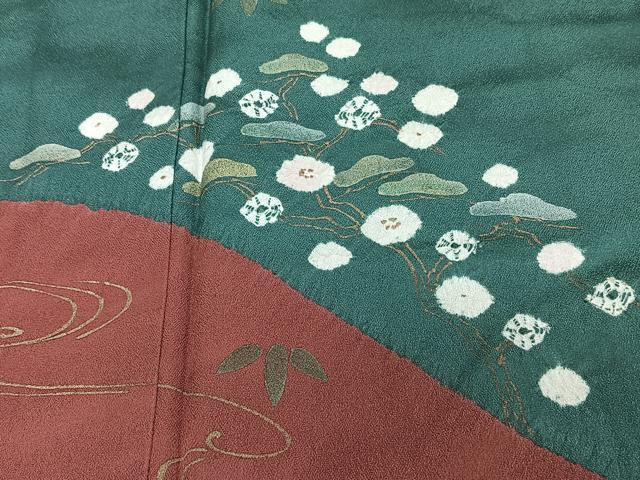 平和屋着物■訪問着 絞り 流水枝花文 暈し染め 金彩 正絹 逸品 CABF8400xi