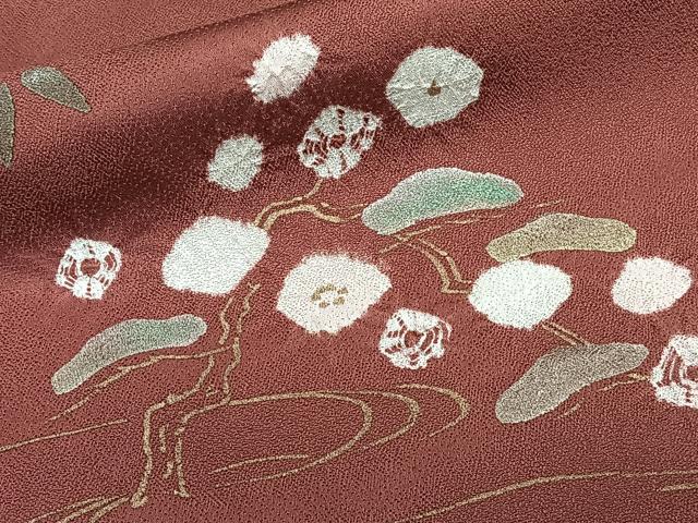 平和屋着物■訪問着 絞り 流水枝花文 暈し染め 金彩 正絹 逸品 CABF8400xi