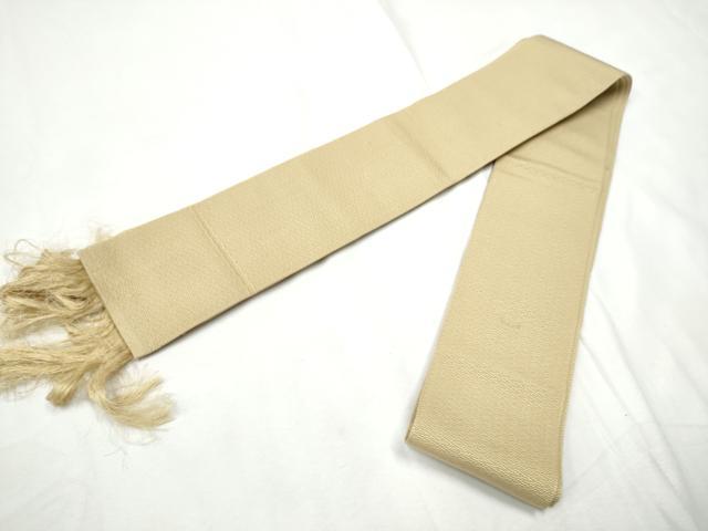 平和屋着物●男性 本場筑前博多織 角帯 色無地 飴色 正絹 逸品 CABF8403hy