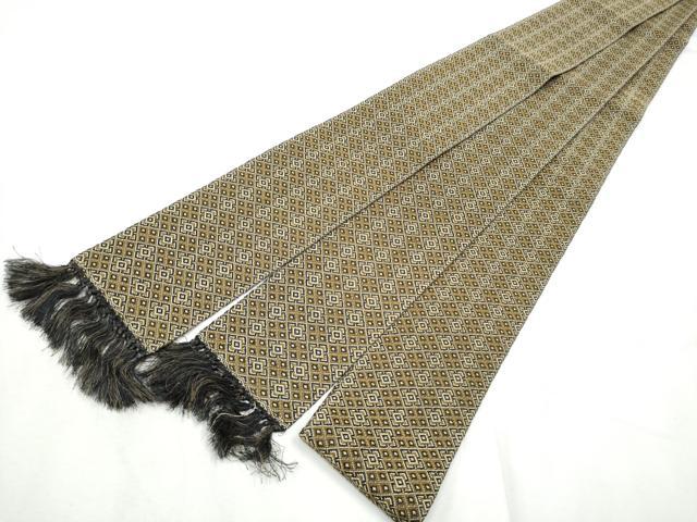 平和屋着物●男性 本場筑前博多織 角帯 幾何学文様 正絹 逸品 CABF8404hy