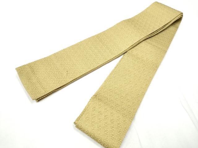 平和屋着物●男性 本場筑前博多織 角帯 菱繋ぎ 色無地 砥粉色 正絹 逸品 CABF8415hy