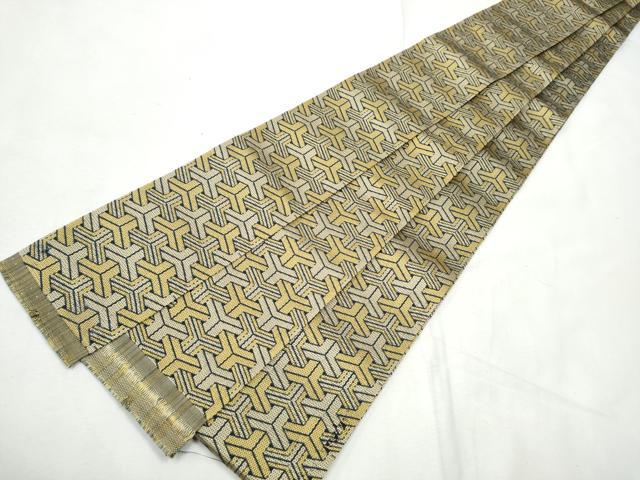 平和屋着物●男性 本場筑前博多織 角帯 毘沙門亀甲 正絹 逸品 CABF8443hy