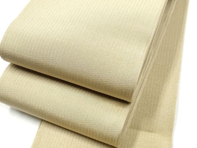平和屋着物●男性 本場筑前博多織 角帯 色無地 練色 西村織物謹製 証紙付き 正絹 逸品 CABF8444hy