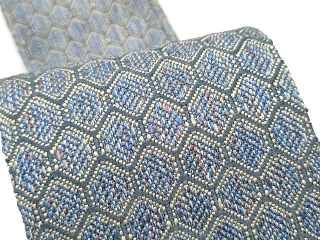 平和屋着物●男性 本場筑前博多織 角帯 亀甲繋ぎ 証紙付き 正絹 逸品 CABF8483hy
