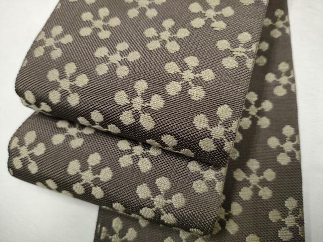 平和屋着物●男性 本場筑前博多織 角帯 梅鉢 正絹 逸品 CABF8522hy