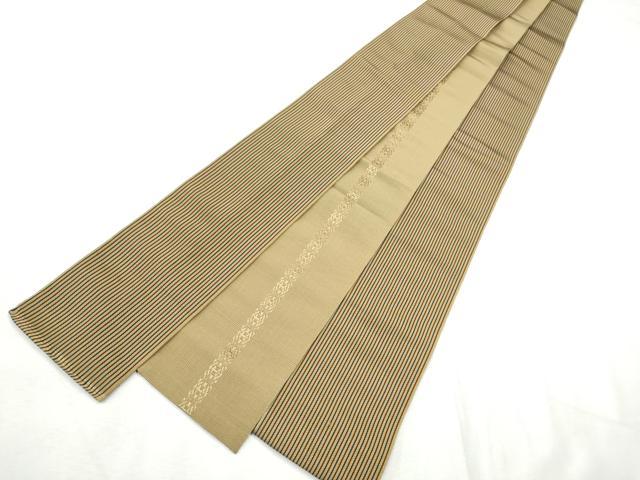 平和屋着物●男性 本場筑前博多織 両面 角帯 間道 証紙付き 正絹 逸品 CABF8534hy