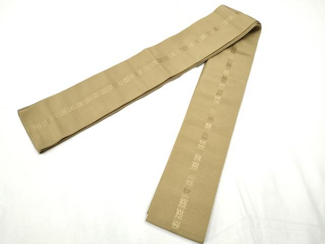 平和屋着物●男性 本場筑前博多織 両面 角帯 間道 証紙付き 正絹 逸品 CABF8534hy