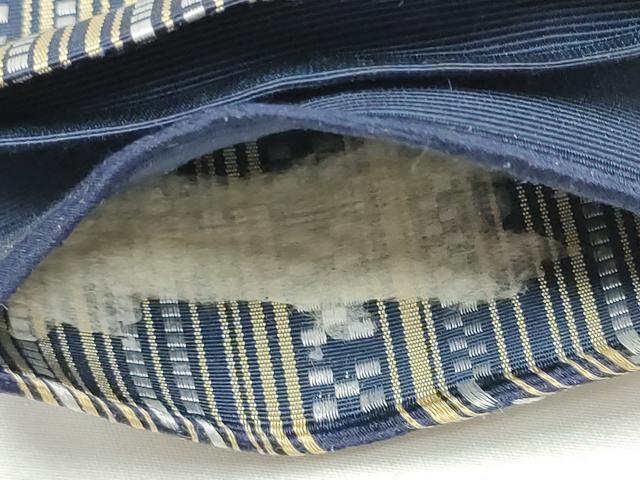 平和屋着物●男性 本場筑前博多織 角帯 間道 正絹 逸品 CABF8558hy