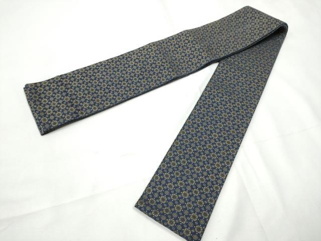 平和屋着物●男性 本場筑前博多織 角帯 市松吉祥文 正絹 逸品 CABF8586hy