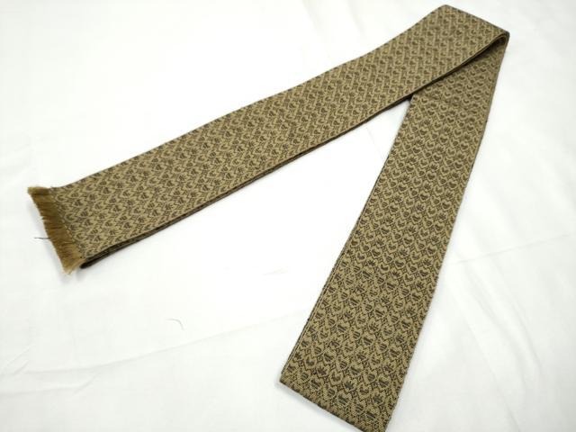 平和屋着物●男性 本場筑前博多織 角帯 幾何学文様 正絹 逸品 CABF8594hy