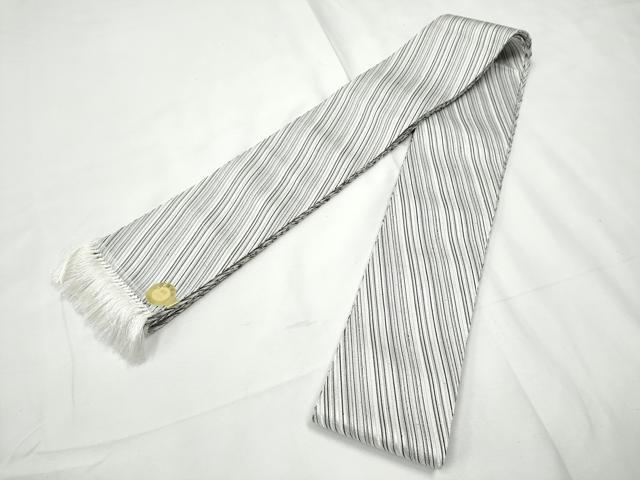 平和屋着物●男性 角帯 斜線文 正絹 逸品 CABF8610hy