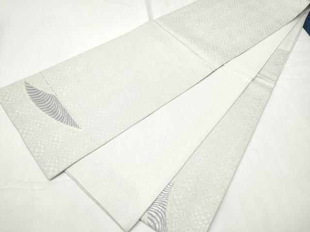 平和屋着物▽太鼓柄袋帯 スリーシーズン 春夏秋 三日月 銀糸 正絹 逸品 CABF8614hy