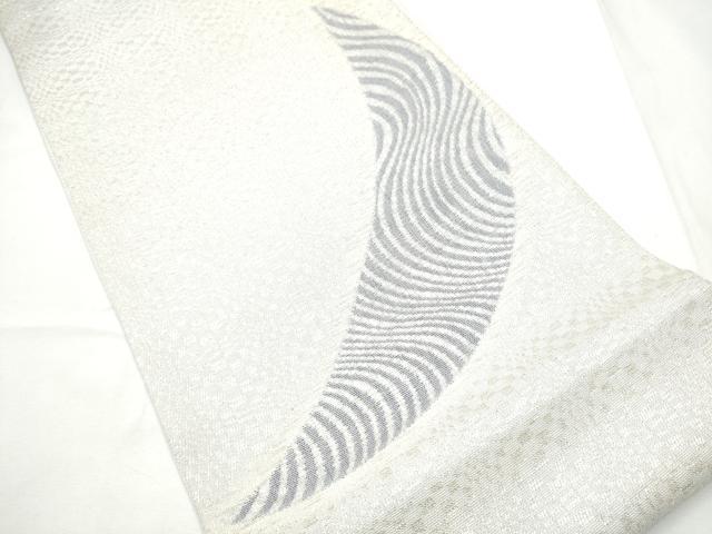 平和屋着物▽太鼓柄袋帯 スリーシーズン 春夏秋 三日月 銀糸 正絹 逸品 CABF8614hy
