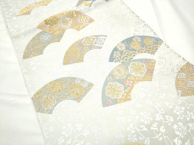 平和屋着物●六通柄袋帯 唐織 地紙花文 金銀糸 鈴乃屋扱い 正絹 逸品 CABF8616hy
