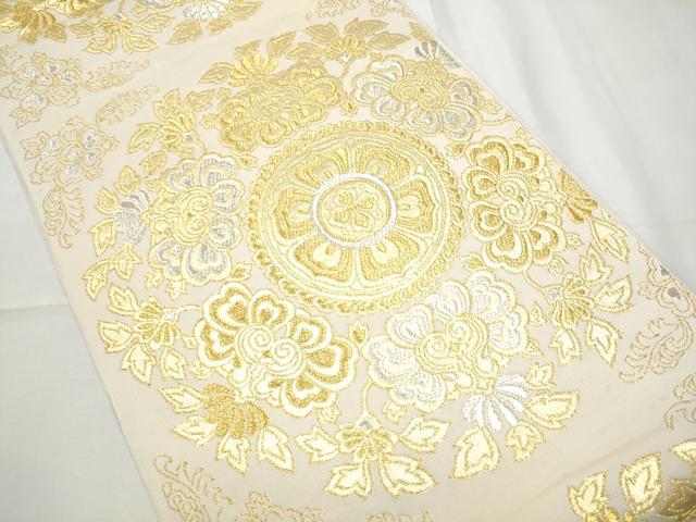 平和屋着物●西陣 川島織物 六通柄 本袋帯 更紗花文 金銀糸 正絹 逸品 CABF8636hy