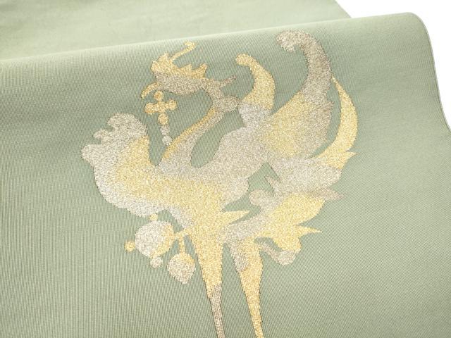 平和屋着物●爪掻き本綴れ 八寸名古屋帯 鳳凰 金銀糸 正絹 逸品 CABF8644hy