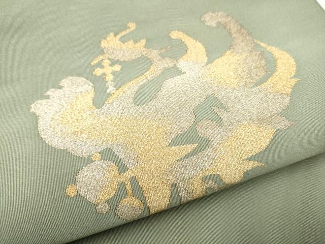平和屋着物●爪掻き本綴れ 八寸名古屋帯 鳳凰 金銀糸 正絹 逸品 CABF8644hy