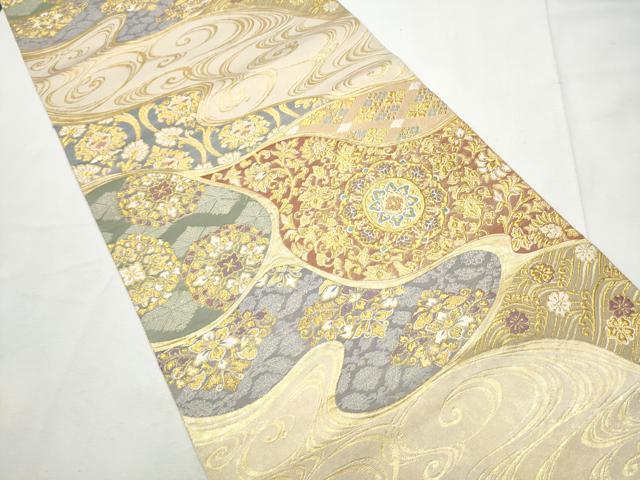 平和屋着物●つけ帯 唐織 古綾錦 金糸 正絹 逸品 CABF8663hy