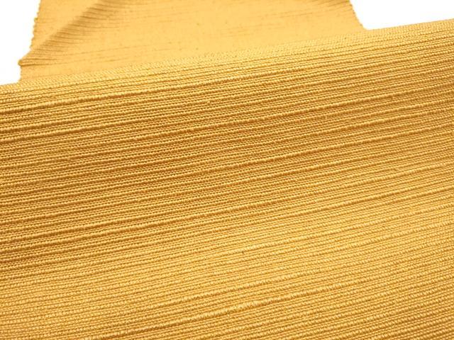 平和屋着物●信州紬 八寸名古屋帯 色無地 黄朽葉色 正絹 逸品 CABF8671hy
