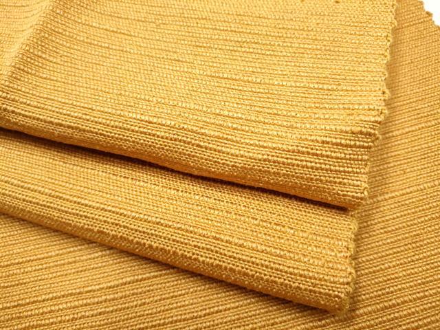 平和屋着物●信州紬 八寸名古屋帯 色無地 黄朽葉色 正絹 逸品 CABF8671hy