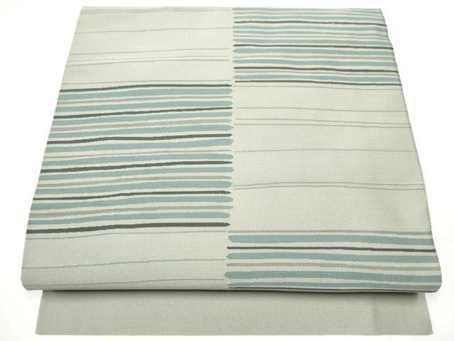 平和屋着物●八寸名古屋帯 泥つづれ 横段文 正絹 逸品 CABF8681hy