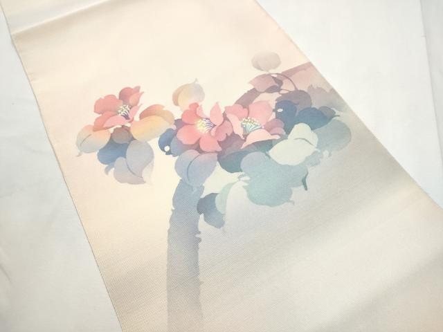 平和屋着物●爪掻き本綴れ 八寸名古屋帯 作家物 舞花文 正絹 逸品 CABF8698hy