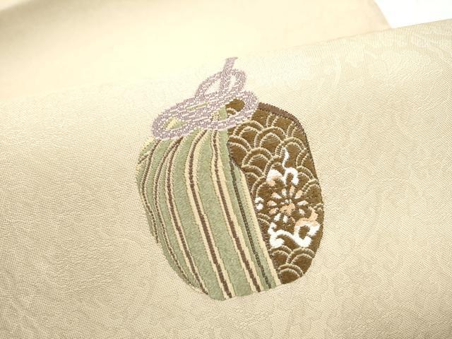平和屋着物●西陣 とみや織物謹製 とみや帯 太鼓柄袋帯 唐織 仕覆花文 金糸 正絹 逸品 CABF8750hy