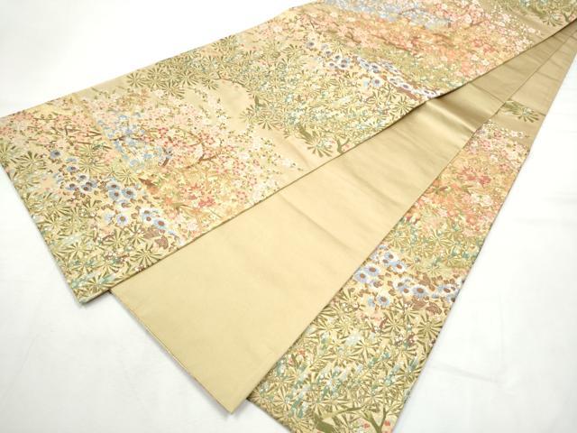 平和屋着物●六通柄袋帯 唐織 加賀の美匠 金糸 正絹 逸品 CABF8759hy