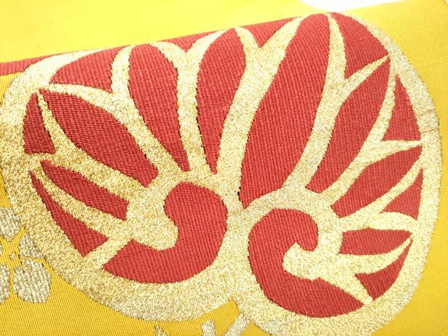 平和屋着物●爪掻き本綴れ 太鼓柄袋帯 葵 金糸 正絹 逸品 CABF8766hy