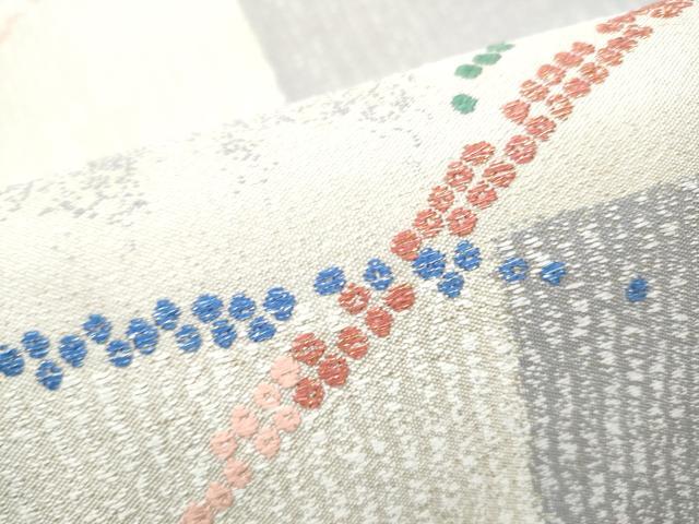 平和屋着物●六通柄袋帯 八重織 霞文 金糸 正絹 逸品 CABF8769hy