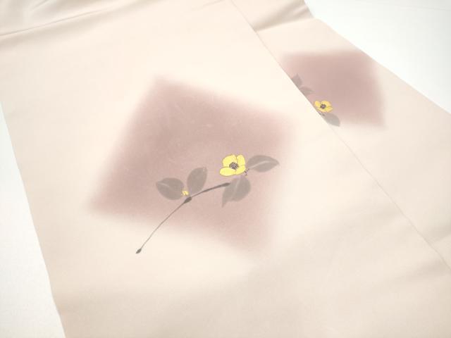 平和屋着物●銀座きしや 塩瀬 九寸名古屋帯 手描き 枝椿 金彩 正絹 逸品 CABF8774hy