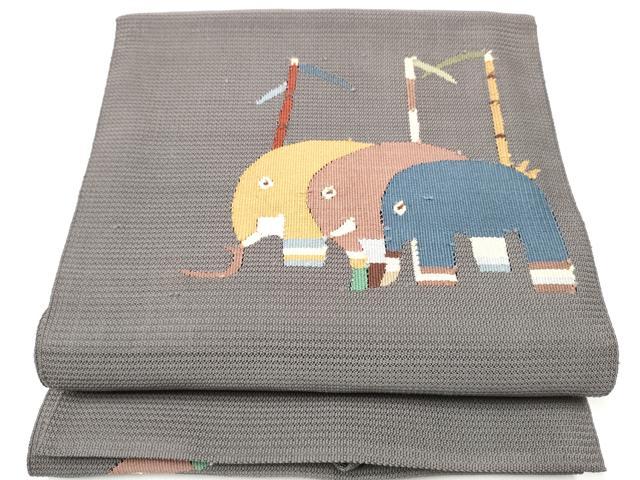 平和屋着物●八寸名古屋帯 すくい織 像 正絹 逸品 CABF8778hy