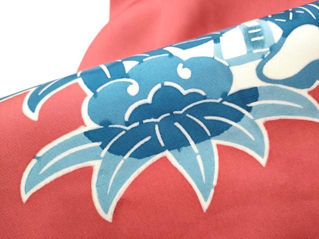 平和屋着物●塩瀬 九寸名古屋帯 藍 型染め 証紙付き 正絹 逸品 CABF8794hy