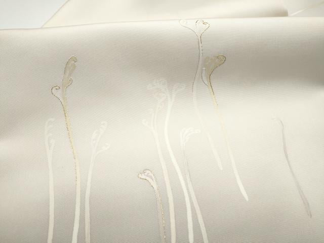 平和屋着物●九寸名古屋帯 刺繍 草木文 金糸 正絹 逸品 CABF8797hy