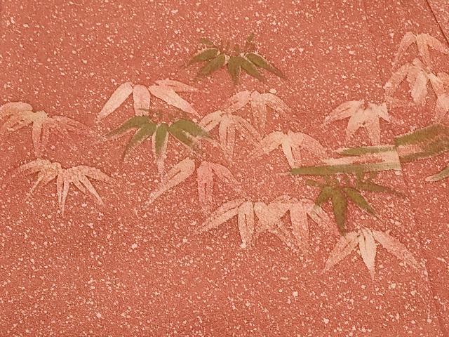 平和屋着物#羽織 霞笹の葉文 たたき染め 正絹 逸品 CABF8805in