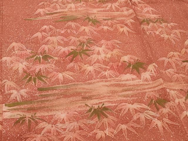 平和屋着物#羽織 霞笹の葉文 たたき染め 正絹 逸品 CABF8805in