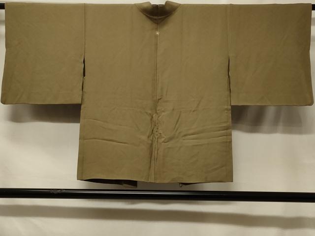 平和屋着物#羽織 色無地 菱地紋 肥後煤竹色 正絹 逸品 CABF8811in
