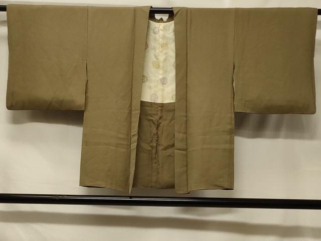 平和屋着物#羽織 色無地 菱地紋 肥後煤竹色 正絹 逸品 CABF8811in