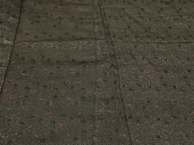 平和屋着物#羽織 寿光織 花唐草文 黒地 正絹 逸品 CABF8826in