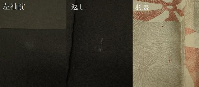 平和屋着物#羽織 総刺繍 枝葉文 黒地 正絹 逸品 CABF8835in