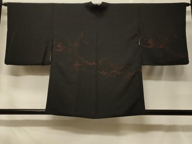 平和屋着物#羽織 寿光織 風景文 黒地 正絹 逸品 CABF8837in