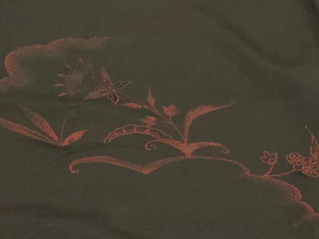 平和屋着物#羽織 寿光織 風景文 黒地 正絹 逸品 CABF8837in
