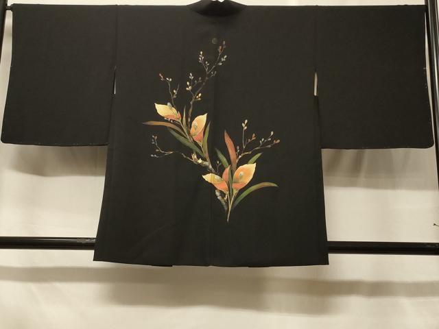 平和屋着物#羽織 カラー 暈し染め 黒地 正絹 逸品 CABF8846in
