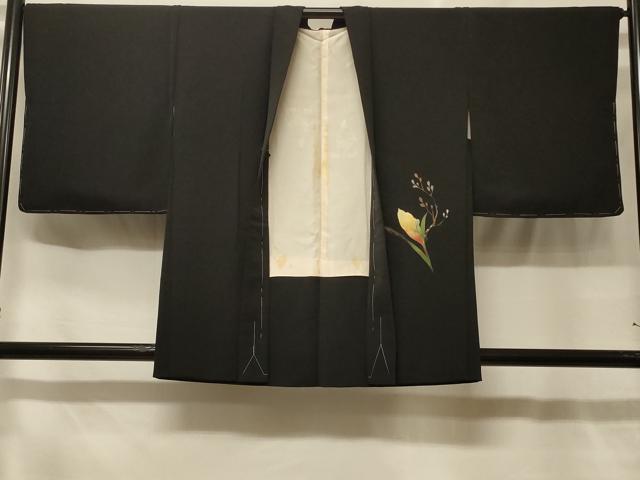 平和屋着物#羽織 カラー 暈し染め 黒地 正絹 逸品 CABF8846in