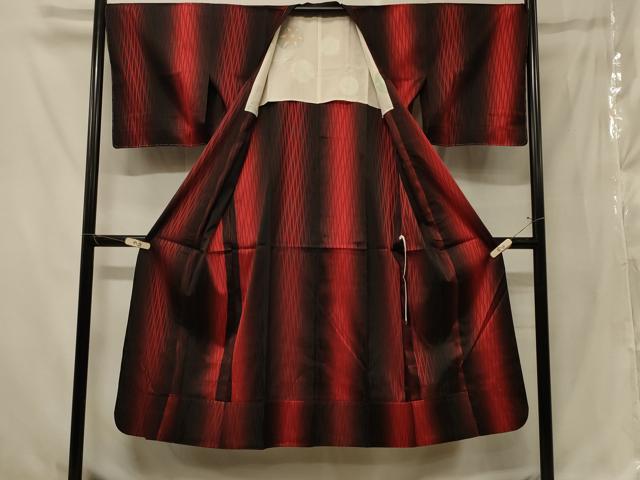 平和屋着物#道行コート 雨コート 単衣 立涌文 暈し染め ロング丈 正絹 逸品 未使用 CABF8861in