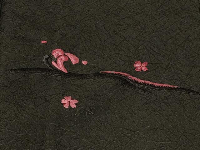 平和屋着物#羽織 総刺繍 竜田川 黒地 洗える着物 CABF8862in