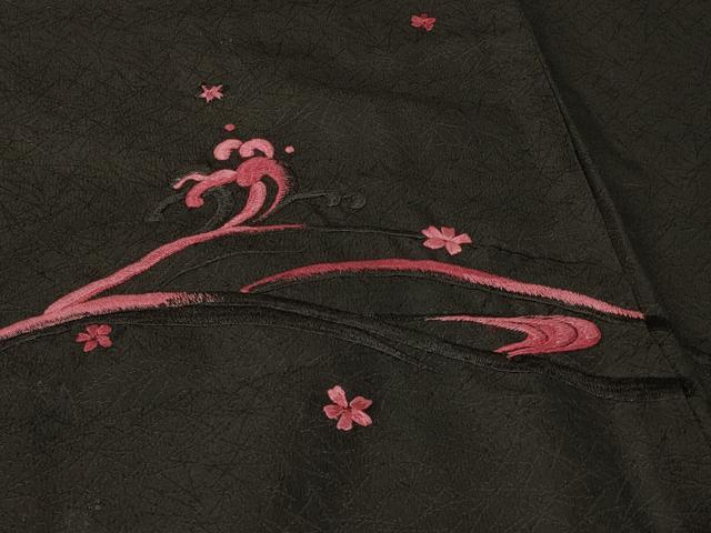 平和屋着物#羽織 総刺繍 竜田川 黒地 洗える着物 CABF8862in