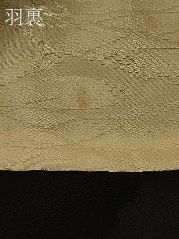 平和屋着物#羽織 寿光織 雲重ね草花文 黒地 金銀糸 正絹 逸品 CABF8864in
