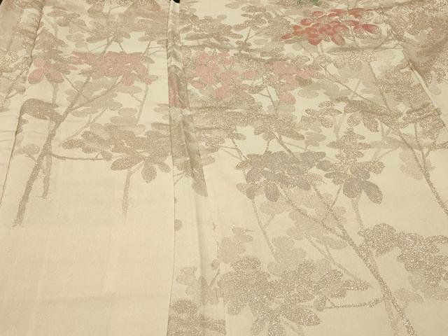 平和屋着物#羽織 寿光織 枝葉文 金糸 正絹 逸品 CABF8876in